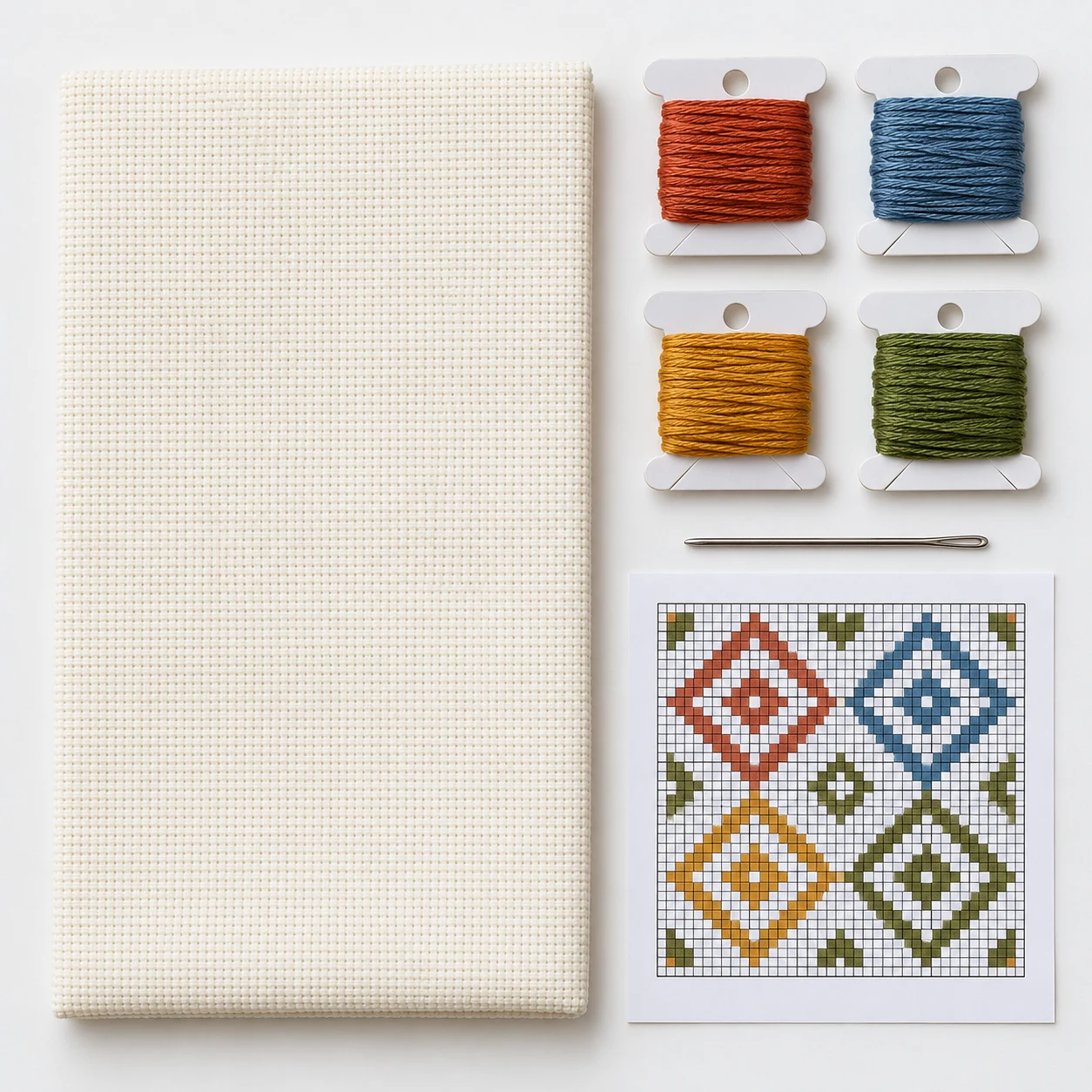 Tile geometry cross-stitch kit